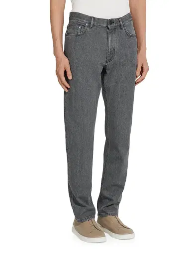 Zegna Men's Washed Stretch Cotton Roccia Jeans - Grey - Size 40 | Thumbnail 2 Zegna Men's Washed Stretch Cotton Roccia Jeans - Grey - Size 40 | Thumbnail 2