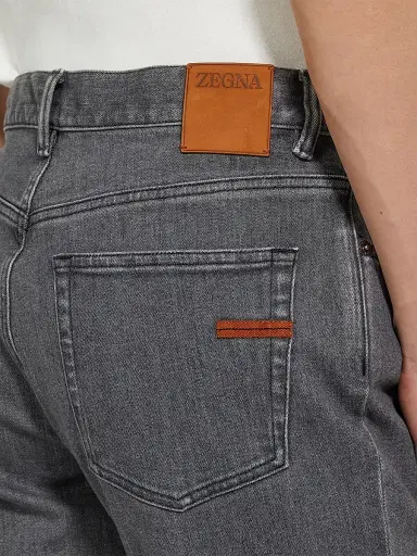 Zegna Men's Washed Stretch Cotton Roccia Jeans - Grey - Size 40 | Thumbnail 5 Zegna Men's Washed Stretch Cotton Roccia Jeans - Grey - Size 40 | Thumbnail 5