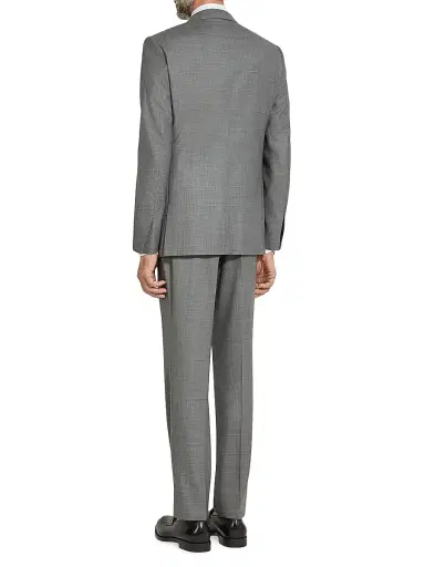 Zegna Men's Over-Checked Two-Piece Wool Suit - Grey - Size 30 | Thumbnail 3 Zegna Men's Over-Checked Two-Piece Wool Suit - Grey - Size 30 | Thumbnail 3