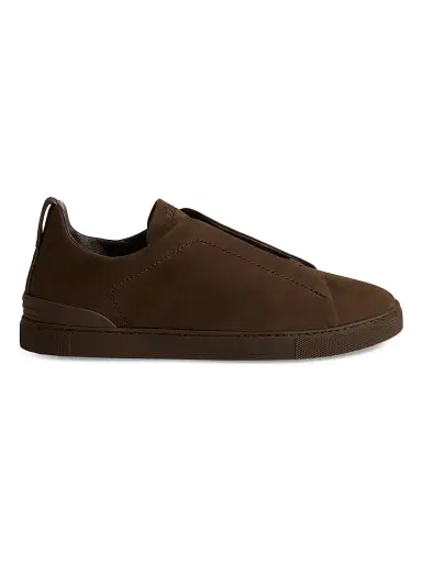 ZEGNA Men's Triple Stitch Secondskin Nubuck Sneakers - Olive Green | Thumbnail 12 ZEGNA Men's Triple Stitch Secondskin Nubuck Sneakers - Olive Green | Thumbnail 12