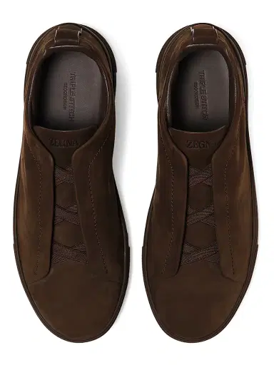 ZEGNA Men's Triple Stitch Secondskin Nubuck Sneakers - Olive Green | Thumbnail 14 ZEGNA Men's Triple Stitch Secondskin Nubuck Sneakers - Olive Green | Thumbnail 14