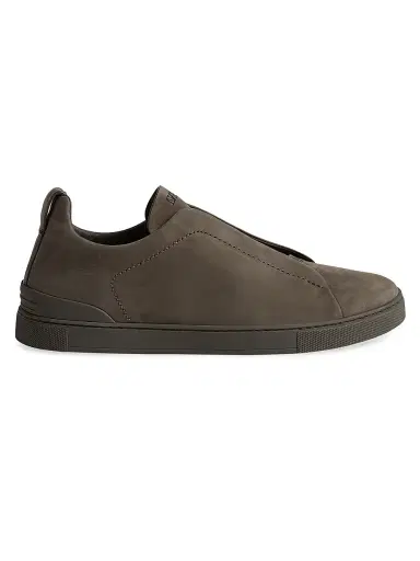 ZEGNA Men's Triple Stitch Secondskin Nubuck Sneakers - Olive Green | Thumbnail 18 ZEGNA Men's Triple Stitch Secondskin Nubuck Sneakers - Olive Green | Thumbnail 18