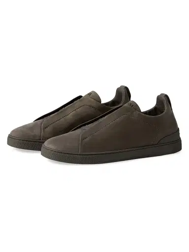ZEGNA Men's Triple Stitch Secondskin Nubuck Sneakers - Olive Green | Thumbnail 19 ZEGNA Men's Triple Stitch Secondskin Nubuck Sneakers - Olive Green | Thumbnail 19