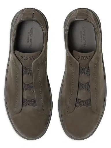 ZEGNA Men's Triple Stitch Secondskin Nubuck Sneakers - Olive Green | Thumbnail 20 ZEGNA Men's Triple Stitch Secondskin Nubuck Sneakers - Olive Green | Thumbnail 20