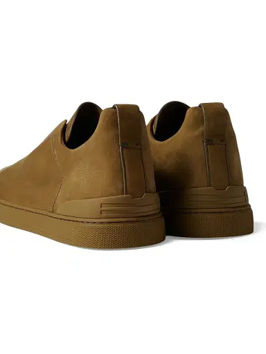 ZEGNA Men's Triple Stitch Secondskin Nubuck Sneakers - Olive Green | Thumbnail 5 ZEGNA Men's Triple Stitch Secondskin Nubuck Sneakers - Olive Green | Thumbnail 5