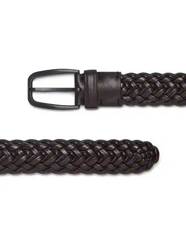 Zegna Men's Leather Braided Belt | Thumbnail 2 Zegna Men's Leather Braided Belt | Thumbnail 2