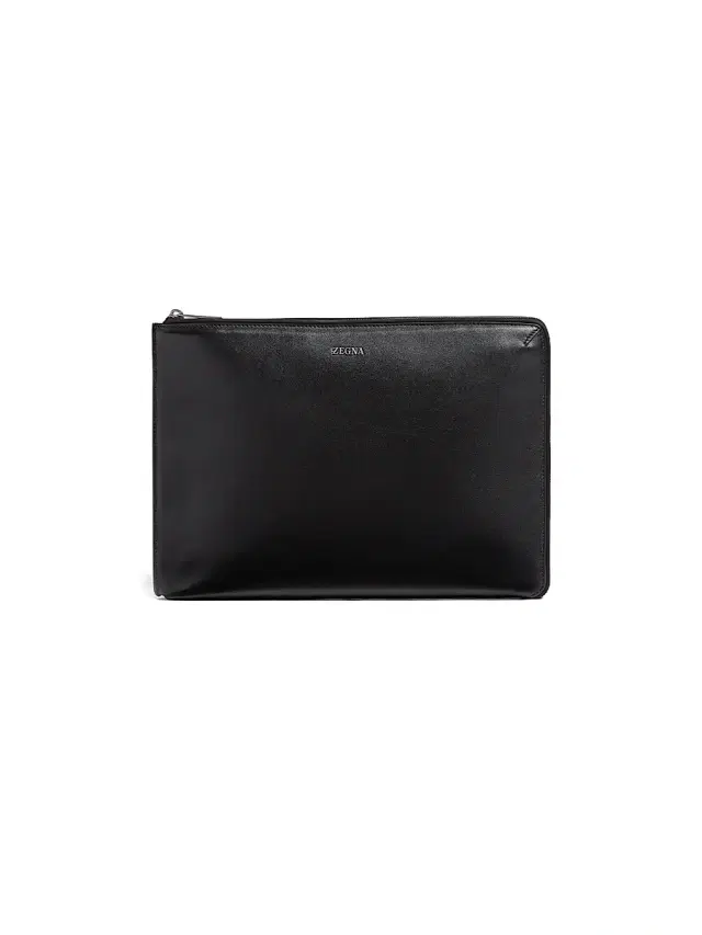 ZEGNA Men's Leather Portfolio - Black