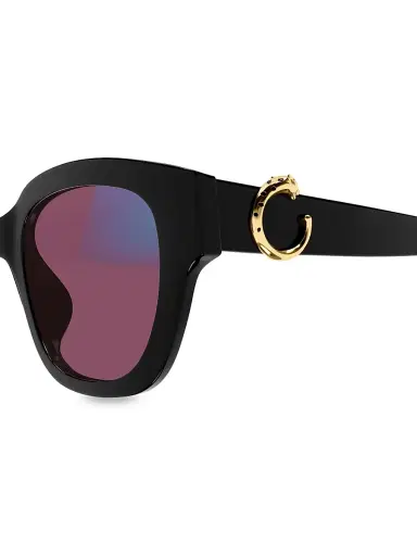 Cartier Women's Panthère Classic 51MM Square Sunglasses - Black Pink | Thumbnail 3
