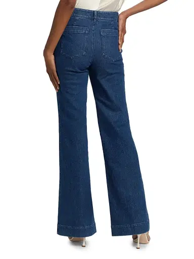 TANYA TAYLOR Women's Nicole Stretch-Denim Flare Pants - Classic Indigo Blue - Size 12 | Thumbnail 5
