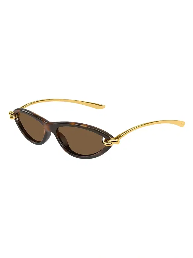 Bottega Veneta Women's New Knot 56MM Cat-Eye Sunglasses - Gold Havana
