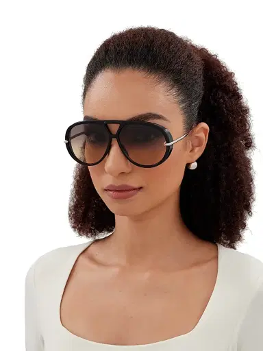 Bottega Veneta Women's Drop 63MM Aviator Sunglasses - Silver Black | Thumbnail 2 Bottega Veneta Women's Drop 63MM Aviator Sunglasses - Silver Black | Thumbnail 2