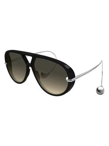 Bottega Veneta Women's Drop 63MM Aviator Sunglasses - Silver Black | Thumbnail 1 Bottega Veneta Women's Drop 63MM Aviator Sunglasses - Silver Black | Thumbnail 1
