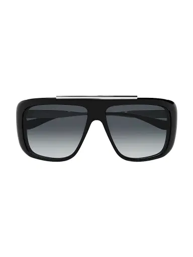 Alexander McQueen Men's 60MM Navigator Sunglasses - Black Silver Black | Thumbnail 3 Alexander McQueen Men's 60MM Navigator Sunglasses - Black Silver Black | Thumbnail 3