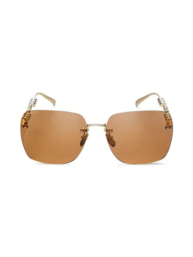 Gucci Women's Fashion Show 63MM Square Sunglasses - Gold | Thumbnail 2