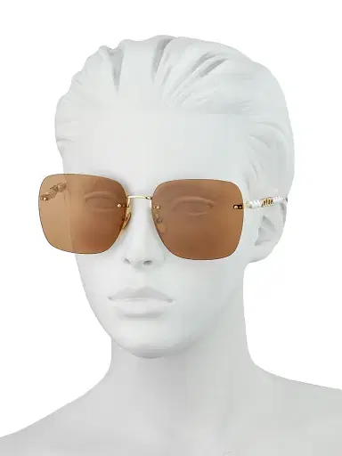 Gucci Women's Fashion Show 63MM Square Sunglasses - Gold | Thumbnail 3