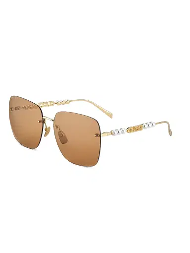 Gucci Women's Fashion Show 63MM Square Sunglasses - Gold | Thumbnail 1