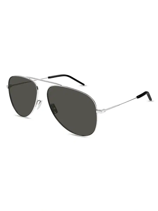 Saint Laurent Women's 59MM Pilot Sunglasses - Black Silver Grey
