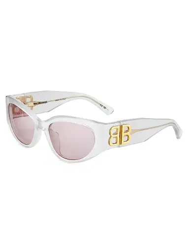 Balenciaga Women's Bossy 55MM Logo Oval Sunglasses | Thumbnail 1 Balenciaga Women's Bossy 55MM Logo Oval Sunglasses | Thumbnail 1