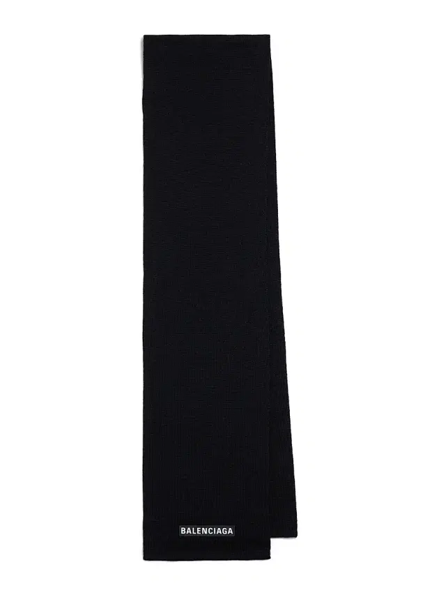 Balenciaga Men's Patch Scarf - Black