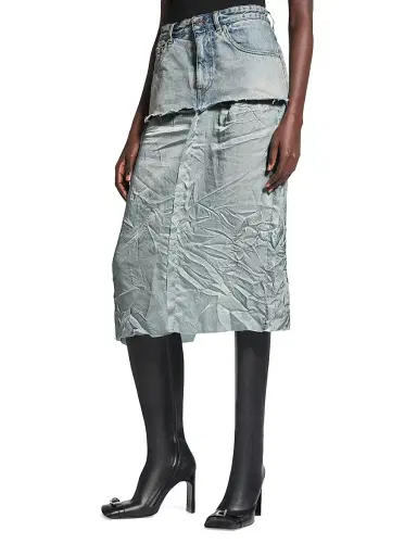 Balenciaga Women's Ripped Off Skirt - Light Blue | Thumbnail 2