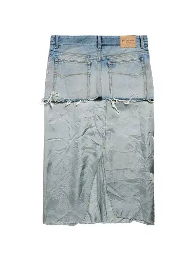 Balenciaga Women's Ripped Off Skirt - Light Blue | Thumbnail 3