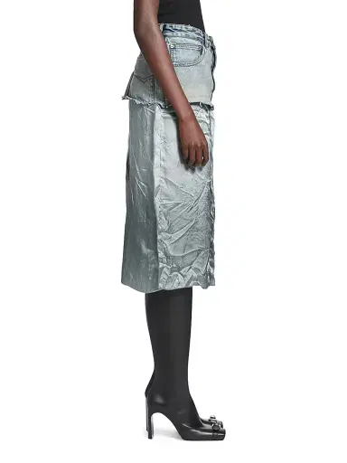 Balenciaga Women's Ripped Off Skirt - Light Blue | Thumbnail 4