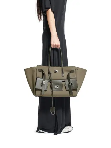 Balenciaga Women's Bel Air Carry All Tote - Khaki | Thumbnail 7 Balenciaga Women's Bel Air Carry All Tote - Khaki | Thumbnail 7