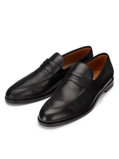 Loro Piana Women's Sergio Walk Leather Penny Loafers - Black | Thumbnail 2