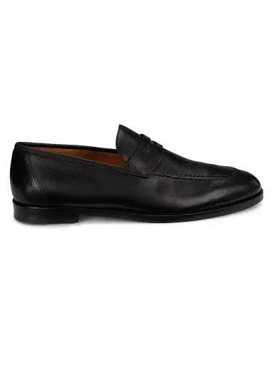Loro Piana Women's Sergio Walk Leather Penny Loafers - Black | Thumbnail 1