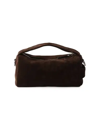 Prada Men's Suede Leather Shoulder Bag - Dark Brown | Thumbnail 5