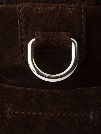 Prada Men's Suede Leather Shoulder Bag - Dark Brown | Thumbnail 6