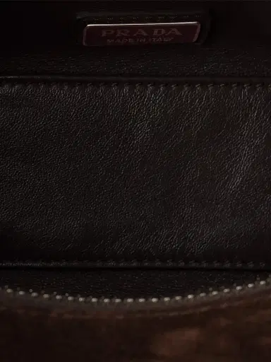Prada Men's Suede Leather Shoulder Bag - Dark Brown | Thumbnail 7