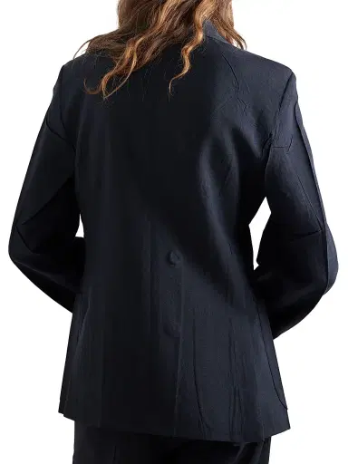Prada Women's Double-Breasted Kid Mohair Jacket - Blue - Size 8 | Thumbnail 3