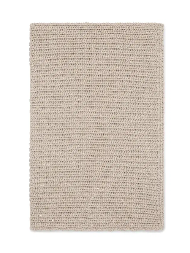 Women's Cashmere and Silk Dazzling Rib Knit Neck Warmer - Lignite