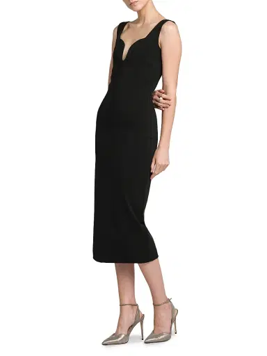 Giorgio Armani Women's Technical Stretch Jersey Midi-Dress | Thumbnail 4 Giorgio Armani Women's Technical Stretch Jersey Midi-Dress | Thumbnail 4