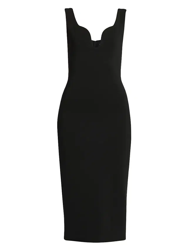 Giorgio Armani Women's Technical Stretch Jersey Midi-Dress - Black