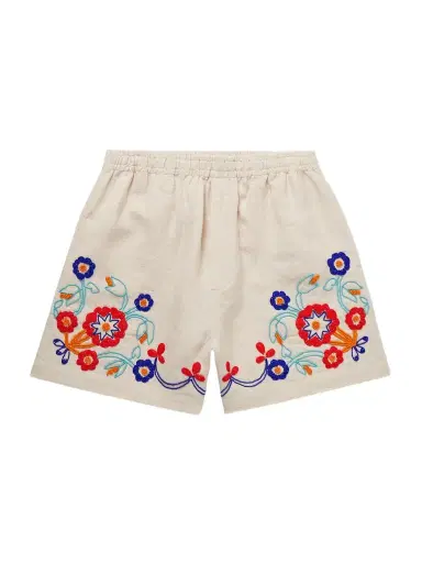 BODE Garden Party Straight-Leg Bead-Embellished Linen Shorts - Men | Thumbnail 1