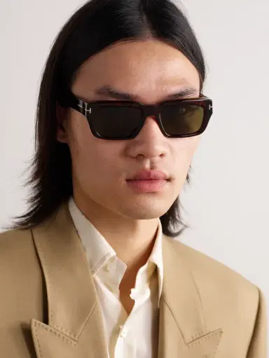 Tom Ford Icon Rectangular-Frame Tortoiseshell Acetate Sunglasses - Men | Thumbnail 2 Tom Ford Icon Rectangular-Frame Tortoiseshell Acetate Sunglasses - Men | Thumbnail 2
