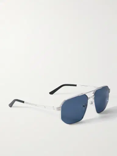 Cartier Eyewear Santos de Cartier Aviator-Style Silver and Gold-Tone Sunglasses - Men | Thumbnail 4 Cartier Eyewear Santos de Cartier Aviator-Style Silver and Gold-Tone Sunglasses - Men | Thumbnail 4
