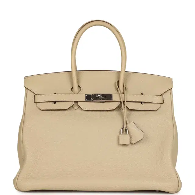 hermes Pre-owned Hermes Birkin 35 Parchemin Togo Palladium Hardware