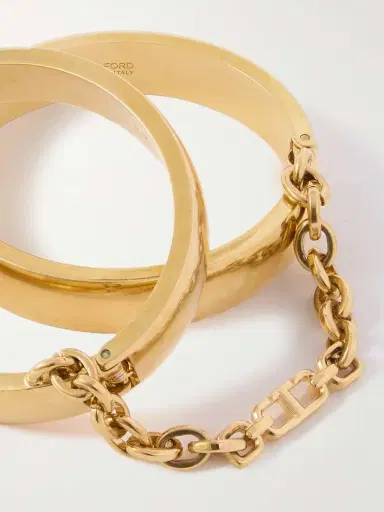 Tom Ford Set Of Two Gold-tone Bracelets | Thumbnail 4 Tom Ford Set Of Two Gold-tone Bracelets | Thumbnail 4
