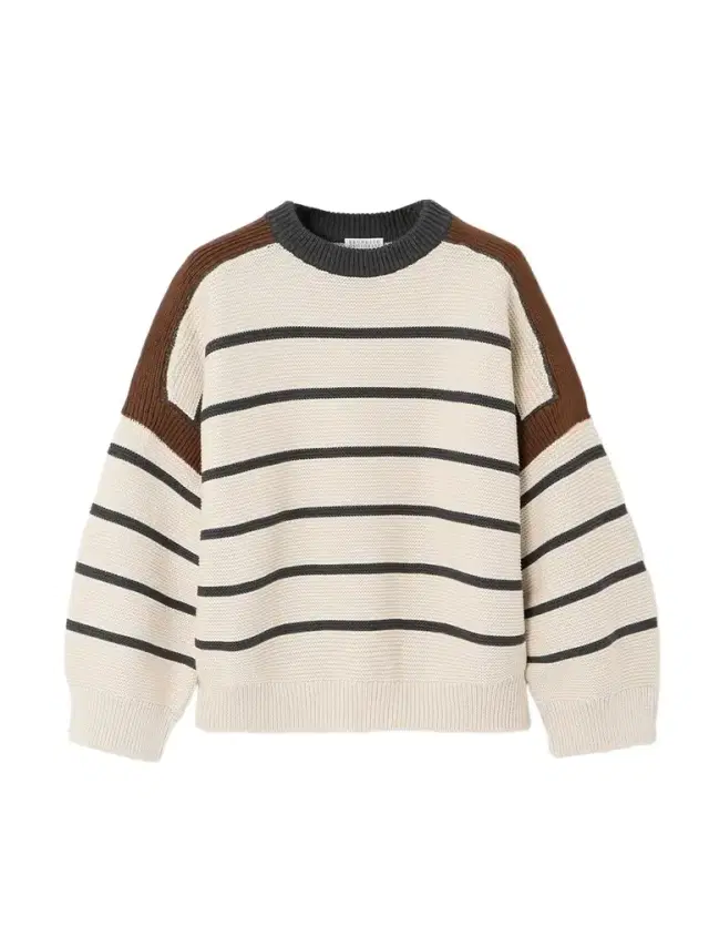 Bead-embellished Striped Cotton Sweater