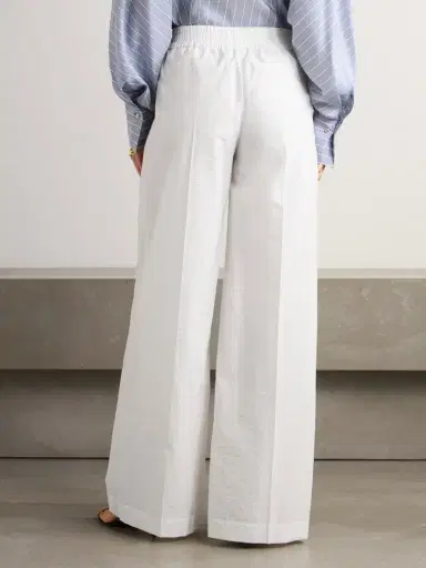 Brunello Cucinelli Pleated Cotton-blend Twill Wide-leg Pants | Thumbnail 3 Brunello Cucinelli Pleated Cotton-blend Twill Wide-leg Pants | Thumbnail 3
