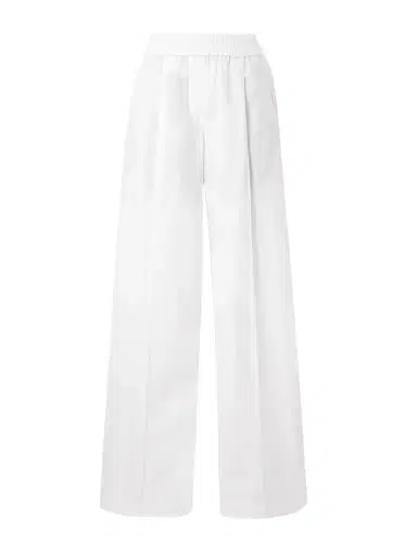Brunello Cucinelli Pleated Cotton-blend Twill Wide-leg Pants | Thumbnail 1 Brunello Cucinelli Pleated Cotton-blend Twill Wide-leg Pants | Thumbnail 1