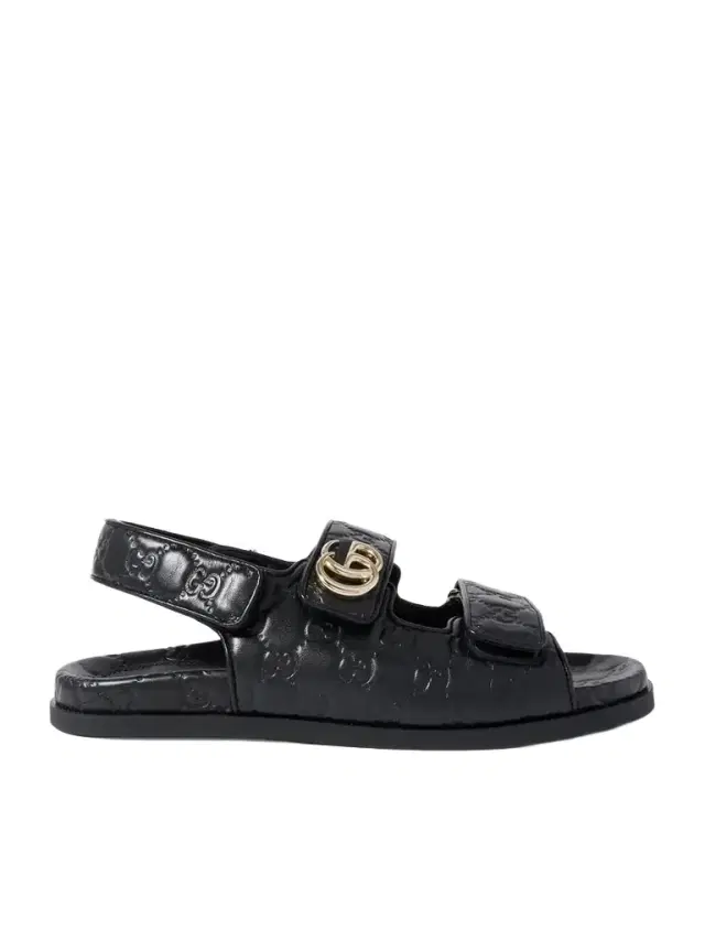 New Marmont Gg Debossed Leather Sandals