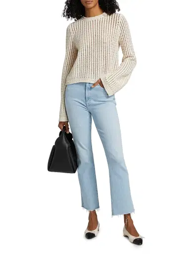 Mother Women's The Hustler Mid-Rise Ankle-Fray Jeans | Thumbnail 2