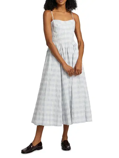 Simkhai Women's Kittiya Gingham Midi-Dress - Periwinkle Sky Multi | Thumbnail 3 Simkhai Women's Kittiya Gingham Midi-Dress - Periwinkle Sky Multi | Thumbnail 3