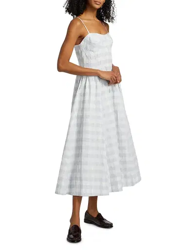 Simkhai Women's Kittiya Gingham Midi-Dress - Periwinkle Sky Multi | Thumbnail 4 Simkhai Women's Kittiya Gingham Midi-Dress - Periwinkle Sky Multi | Thumbnail 4
