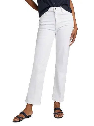 Frame Women's Le Sleek Straight High-Rise Jeans - White - Size 31 | Thumbnail 3