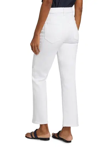 Frame Women's Le Sleek Straight High-Rise Jeans - White - Size 31 | Thumbnail 5